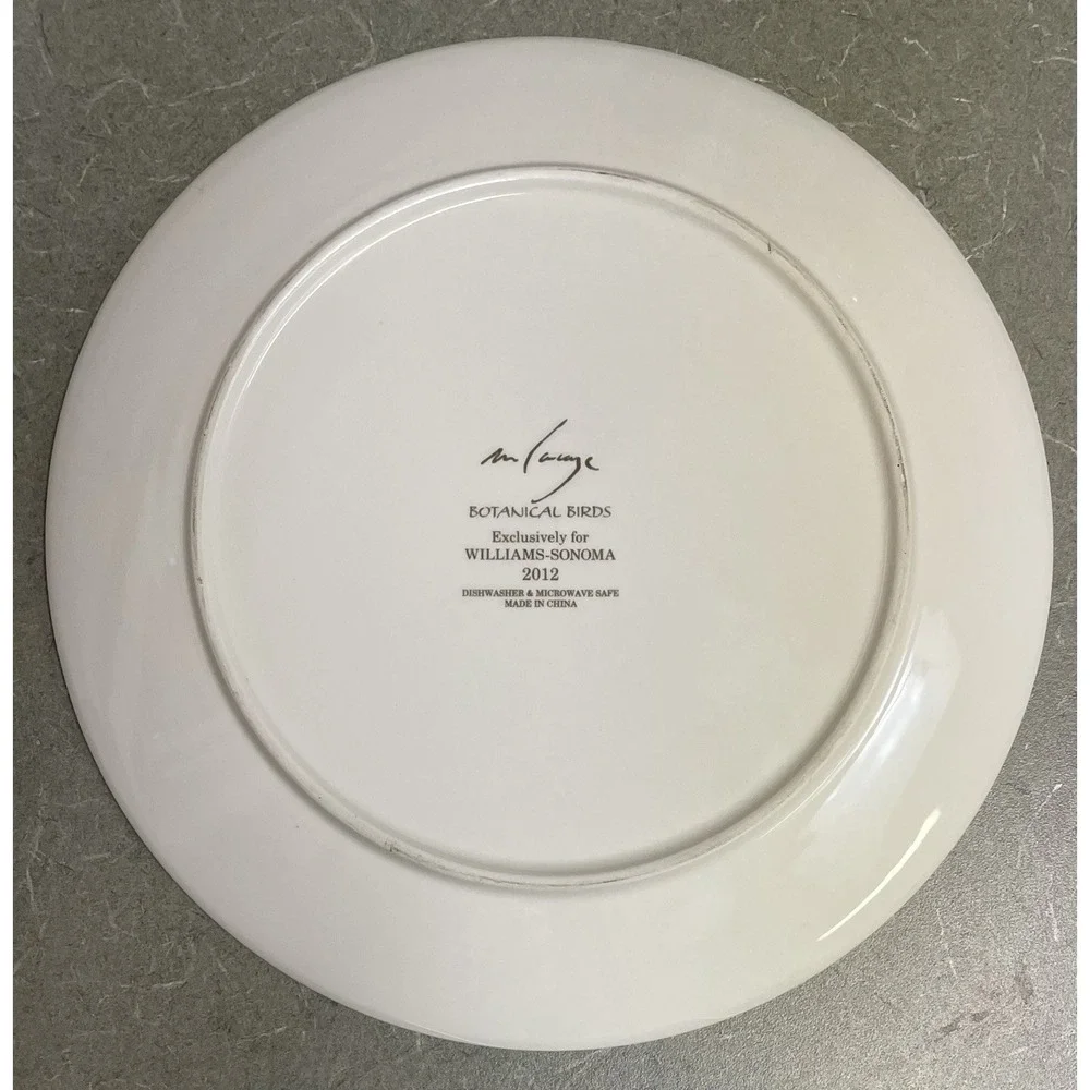 1 Williams Sonoma Botanical Birds Salad Plate Marc Lacaze Fall Winter